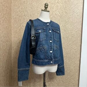 VTG Y2K 2000s Gap Dark Wash Blue Jean Denim Button Up Jacket Coat